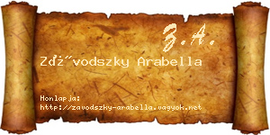 Závodszky Arabella névjegykártya